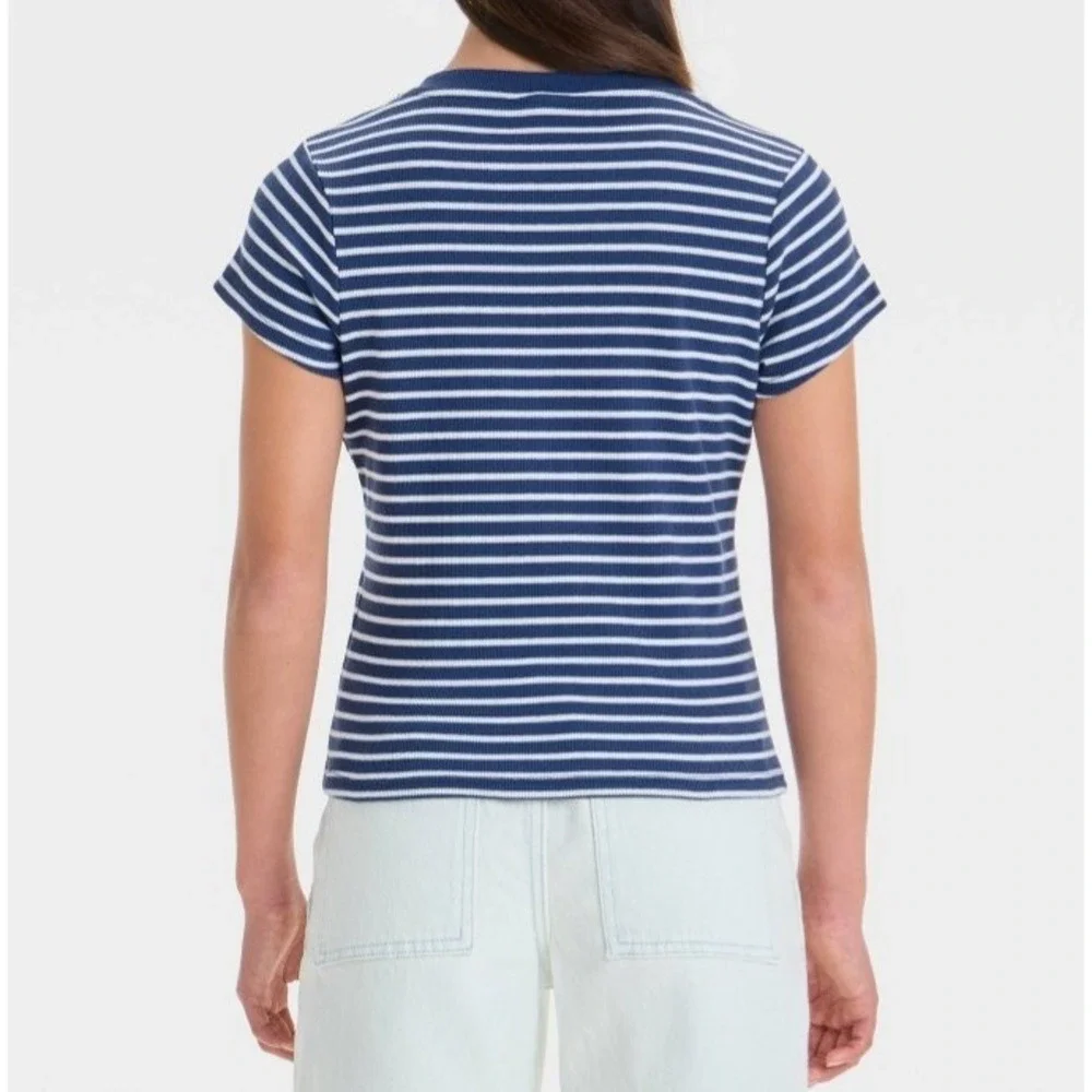 NEW Art Class Girls' Short Sleeve Notch-Front T-Shirt Size S 6/7